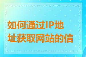 如何通过IP地址获取网站的信息