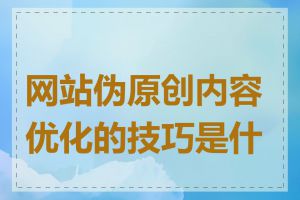 网站伪原创内容优化的技巧是什么