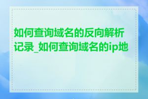 如何查询域名的反向解析记录_如何查询域名的ip地址