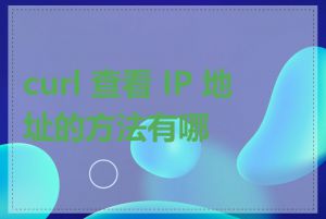 curl 查看 IP 地址的方法有哪些