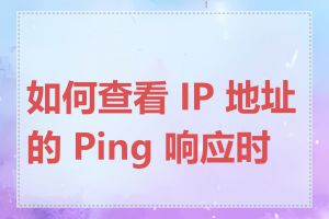 如何查看 IP 地址的 Ping 响应时间