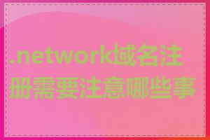 .network域名注册需要注意哪些事项