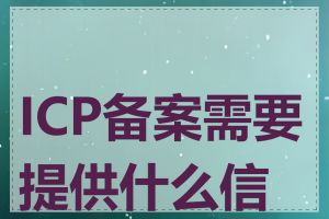 ICP备案需要提供什么信息