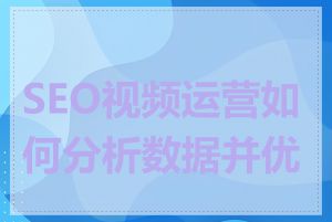 SEO视频运营如何分析数据并优化