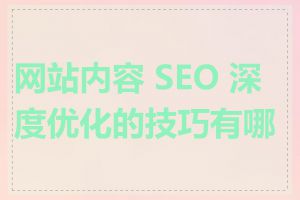 网站内容 SEO 深度优化的技巧有哪些