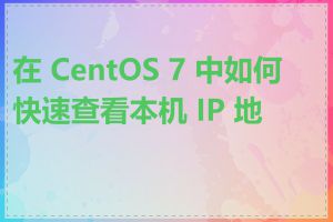 在 CentOS 7 中如何快速查看本机 IP 地址