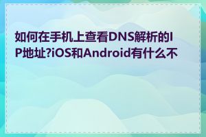 如何在手机上查看DNS解析的IP地址?iOS和Android有什么不同