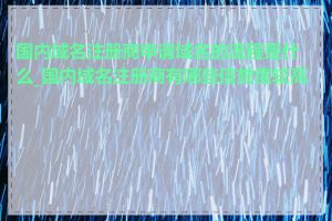 国内域名注册商申请域名的流程是什么_国内域名注册商有哪些信誉度较高的