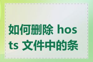 如何删除 hosts 文件中的条目