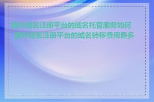 国外域名注册平台的域名托管服务如何_国外域名注册平台的域名转移费用是多少