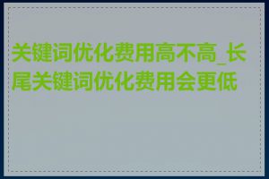 关键词优化费用高不高_长尾关键词优化费用会更低吗