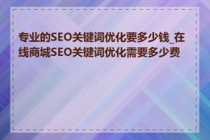 专业的SEO关键词优化要多少钱_在线商城SEO关键词优化需要多少费用