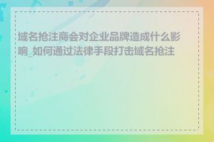 域名抢注商会对企业品牌造成什么影响_如何通过法律手段打击域名抢注商