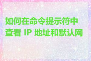 如何在命令提示符中查看 IP 地址和默认网关