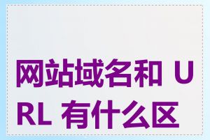 网站域名和 URL 有什么区别