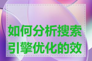 如何分析搜索引擎优化的效果