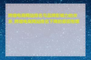 跨境电商网站排名与品牌影响力的关系_跨境电商网站排名下降的原因有哪些