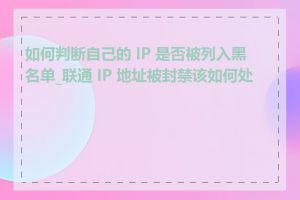 如何判断自己的 IP 是否被列入黑名单_联通 IP 地址被封禁该如何处理