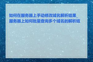 如何在服务器上手动修改域名解析结果_服务器上如何批量查询多个域名的解析结果