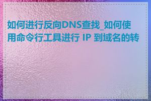 如何进行反向DNS查找_如何使用命令行工具进行 IP 到域名的转换