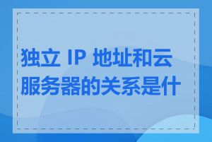 独立 IP 地址和云服务器的关系是什么