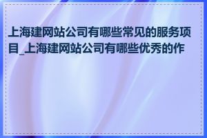 上海建网站公司有哪些常见的服务项目_上海建网站公司有哪些优秀的作品