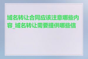 域名转让合同应该注意哪些内容_域名转让需要提供哪些信息