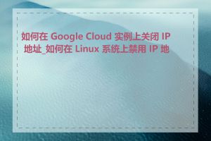 如何在 Google Cloud 实例上关闭 IP 地址_如何在 Linux 系统上禁用 IP 地址