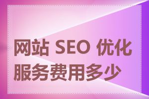 网站 SEO 优化服务费用多少钱