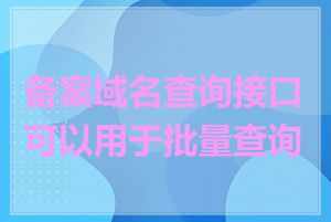 备案域名查询接口可以用于批量查询吗