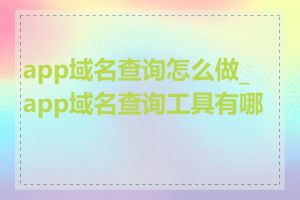 app域名查询怎么做_app域名查询工具有哪些