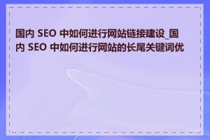 国内 SEO 中如何进行网站链接建设_国内 SEO 中如何进行网站的长尾关键词优化