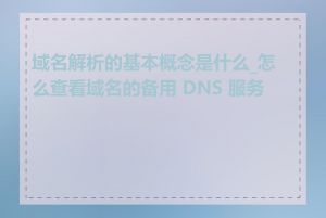 域名解析的基本概念是什么_怎么查看域名的备用 DNS 服务器