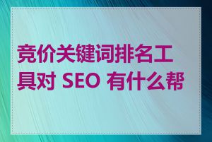 竞价关键词排名工具对 SEO 有什么帮助