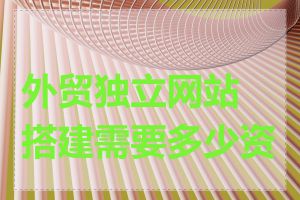 外贸独立网站搭建需要多少资金