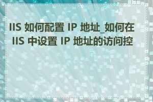 IIS 如何配置 IP 地址_如何在 IIS 中设置 IP 地址的访问控制