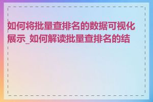 如何将批量查排名的数据可视化展示_如何解读批量查排名的结果