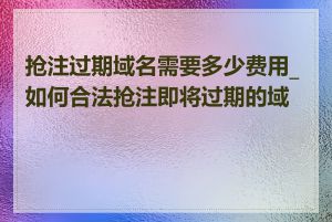 抢注过期域名需要多少费用_如何合法抢注即将过期的域名