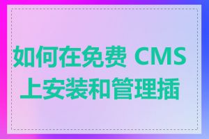 如何在免费 CMS 上安装和管理插件