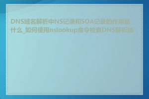 DNS域名解析中NS记录和SOA记录的作用是什么_如何使用nslookup命令检查DNS解析结果