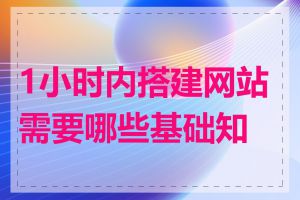 1小时内搭建网站需要哪些基础知识