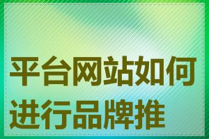 平台网站如何进行品牌推广