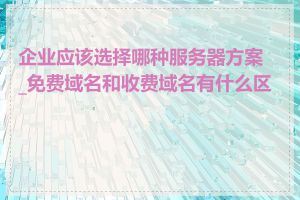 企业应该选择哪种服务器方案_免费域名和收费域名有什么区别