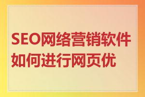 SEO网络营销软件如何进行网页优化