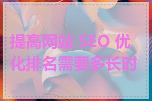 提高网站 SEO 优化排名需要多长时间