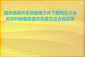 服务器操作系统镜像文件下载地址大全_如何判断服务器系统是否适合我的需求