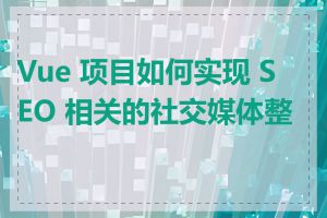 Vue 项目如何实现 SEO 相关的社交媒体整合