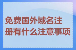 免费国外域名注册有什么注意事项吗