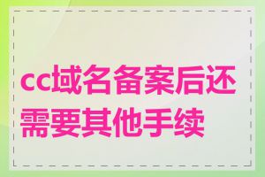 cc域名备案后还需要其他手续吗