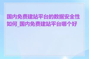 国内免费建站平台的数据安全性如何_国内免费建站平台哪个好用